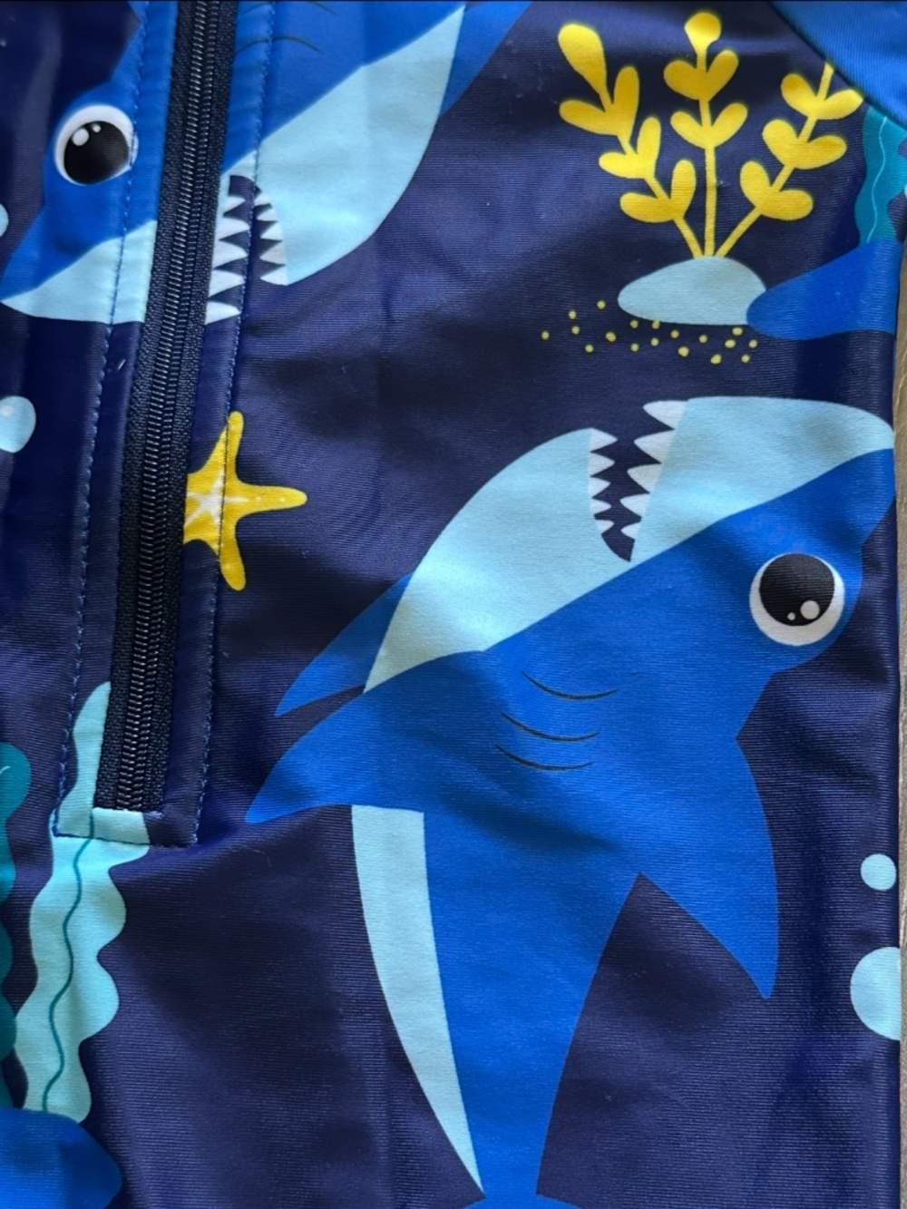 Infant Boy Shark Print One-Piece Swim With Zipper - Picture 5 of 6